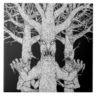 Denizens of the Diabolic Wood Weird Horror Art Tile