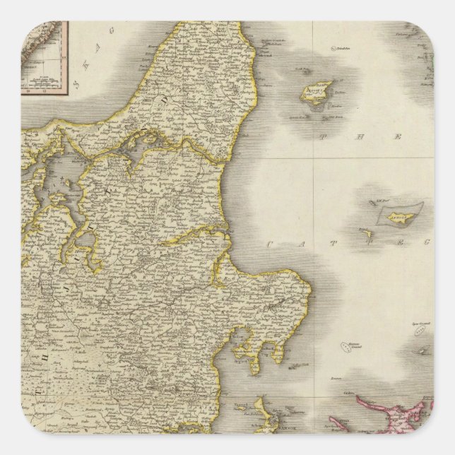 Denmark 3 square sticker (Front)
