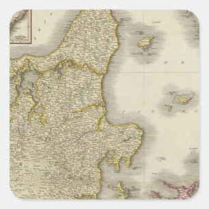 Denmark 3 square sticker
