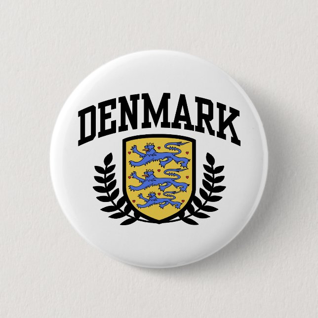 Denmark 6 Cm Round Badge (Front)
