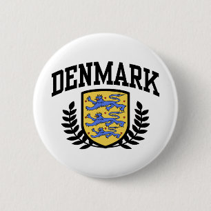 Denmark 6 Cm Round Badge