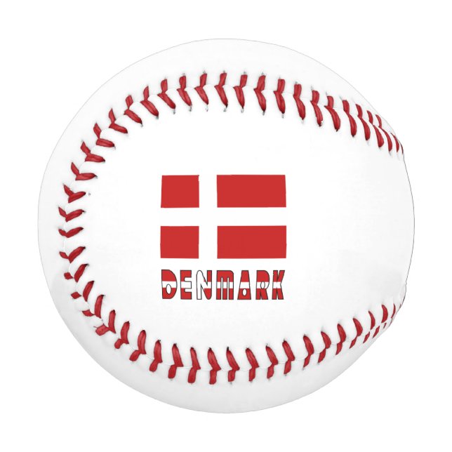 Denmark and Danish Flag Personalised  Baseball (Front Left)