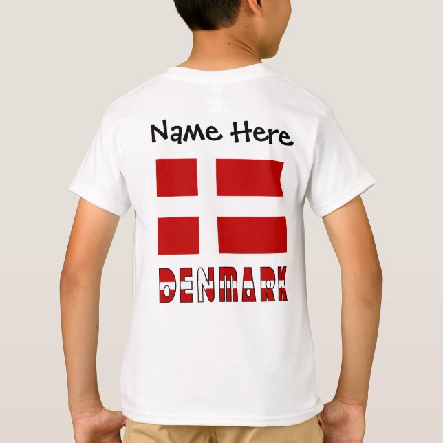 Denmark and Danish Flag Personalised  T-Shirt (Back)