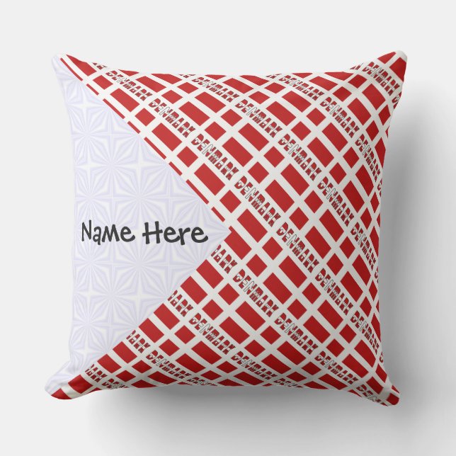 Denmark and Danish Flag Tiled Personalised  Cushion (Front)