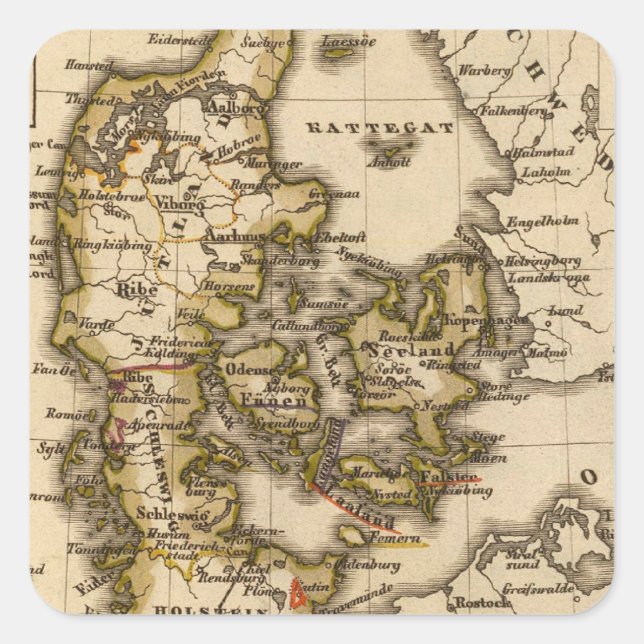 Denmark and Iceland 2 Square Sticker (Front)