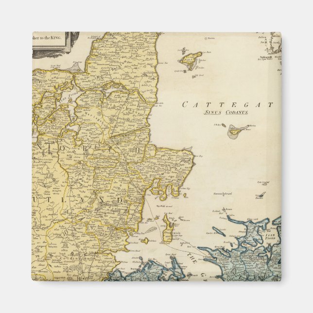 Denmark Atlas Map Magnet (Front)