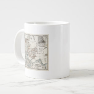 Denmark Atlas Map with 5 inset maps Large Coffee Mug