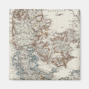 Denmark Atlas Map with 5 inset maps Magnet