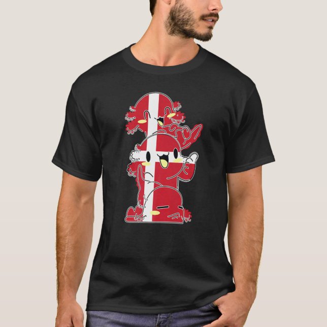 Denmark Axolotls Dennish Denmark   T-Shirt (Front)