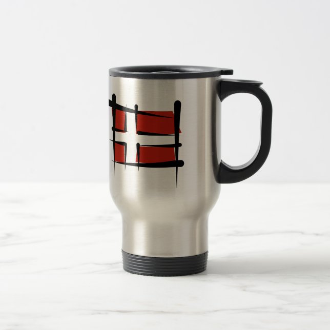 Denmark Brush Flag Travel Mug (Right)