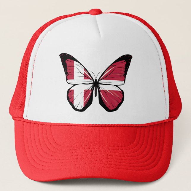 Denmark Butterfly Flag Trucker Hat (Front)