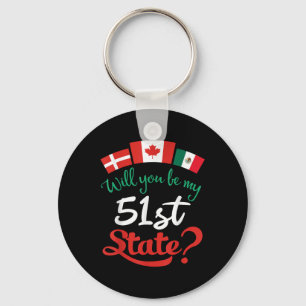Denmark Canada Mexico Flags Will You Be My 51st St Key Ring