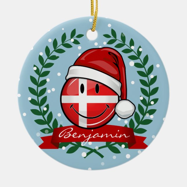 Denmark Christmas | Ceramic Tree Decoration (Front)