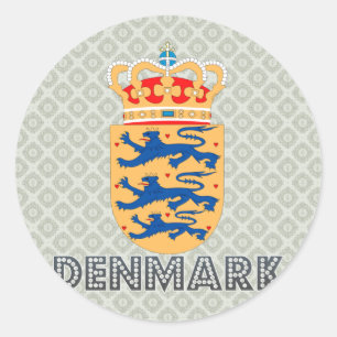 Denmark Coat of Arms Classic Round Sticker