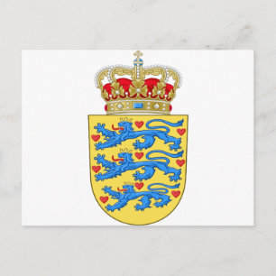 denmark coat of arms postcard