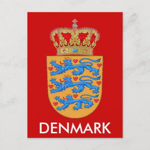 Denmark Coat of Arms Postcard! Postcard