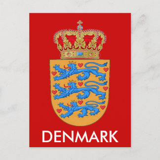 Denmark Coat of Arms Postcard! Postcard