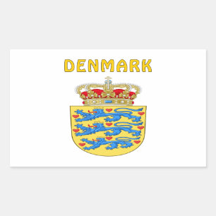 DENMARK Coat Of Arms Rectangular Sticker