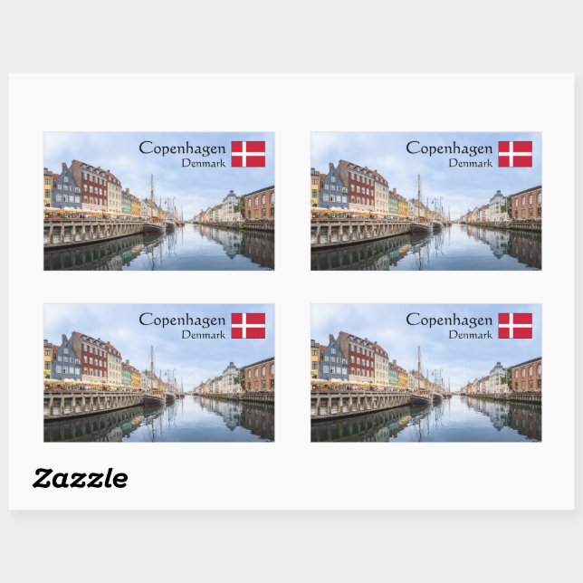 Denmark Copenhagen Rectangular Sticker (Sheet)