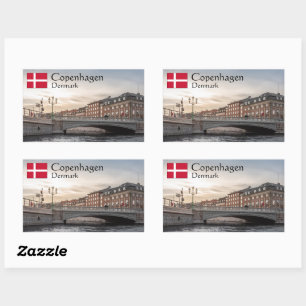 Denmark Copenhagen Rectangular Sticker