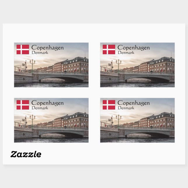 Denmark Copenhagen Rectangular Sticker (Sheet)