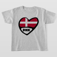 Denmark Country Code Flag Heart Pin Badge, DNK
