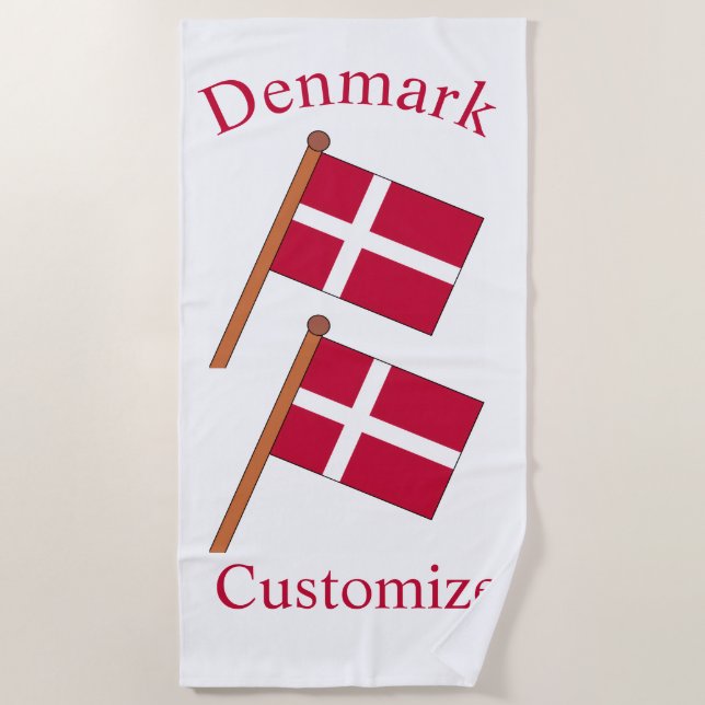 Denmark Country Flag Thunder_Cove Beach Towel (Front)