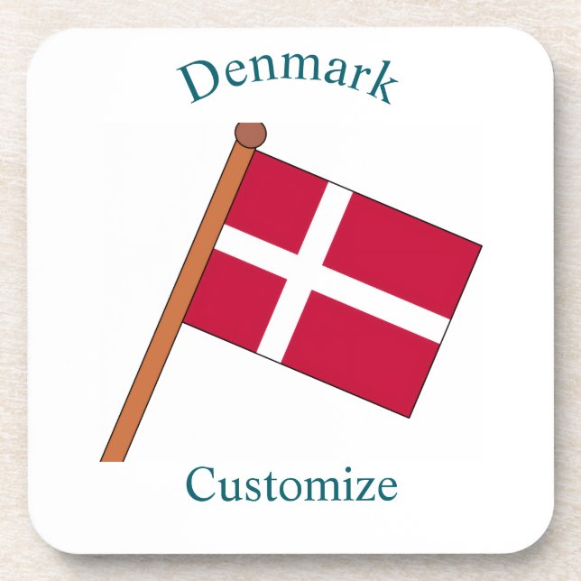 Denmark Country Flag Thunder_Cove Coaster (Front)