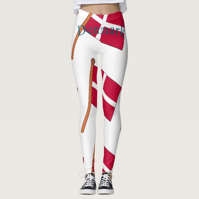 Denmark Country Flag Thunder_Cove Leggings (Front)