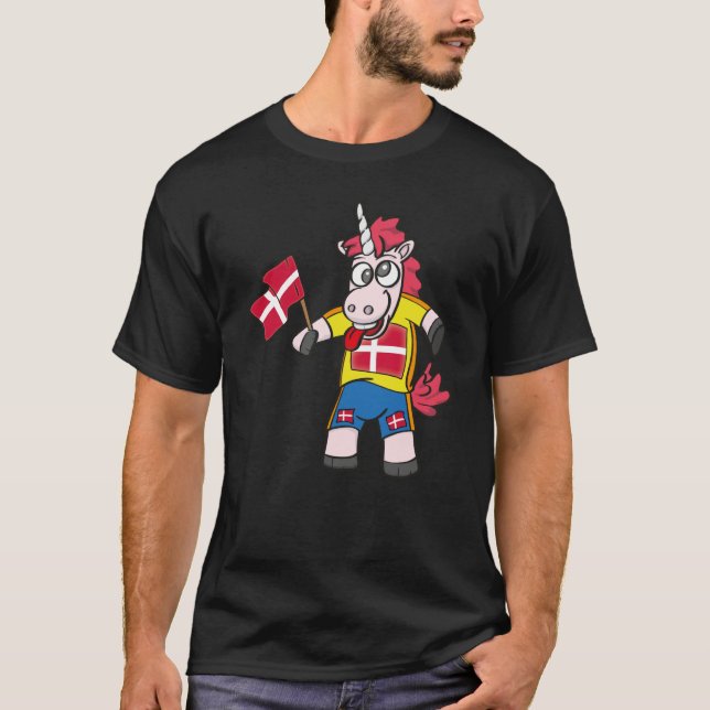 Denmark Crazy Unicorn T-Shirt (Front)