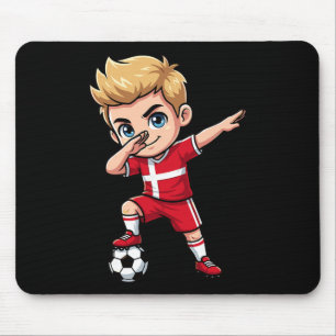Denmark Dab Kid Goal Cartoon Danish Flag For Boys Mouse Pad