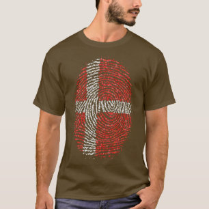 Denmark Dane Danish Fingerprint Flag T-Shirt