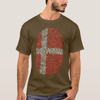 Denmark Dane Danish Fingerprint Flag T-Shirt