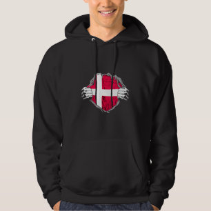 Denmark Danes Chest Danish Pride Danmark Roots Hoodie