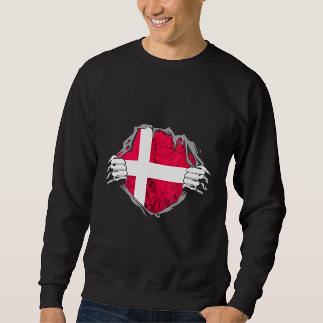 Denmark Danes Chest Danish Pride Danmark Roots Sweatshirt (Front)
