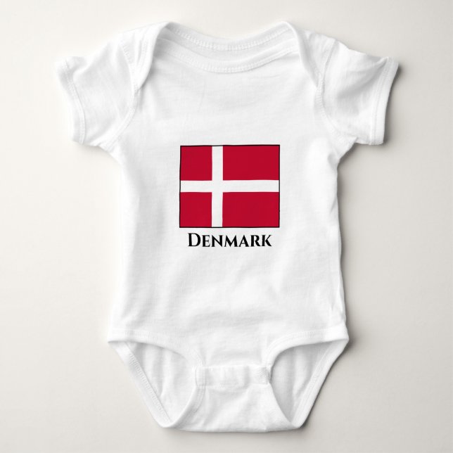 Denmark (Danish) Flag Baby Bodysuit (Front)