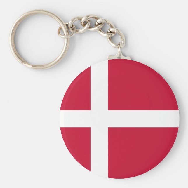 Denmark (Danish) Flag Key Ring (Front)