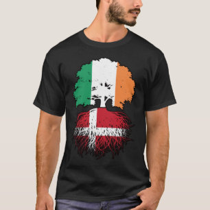 Denmark Danish Irish Ireland Tree Roots Flag T-Shirt