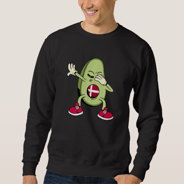 Denmark Danish Soccer Team Dabbing Avocado Danish  Sweatshirt (Front)