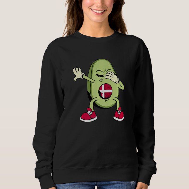 Denmark Danish Soccer Team Dabbing Avocado Danish  Sweatshirt (Front)