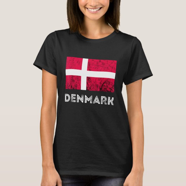 Denmark Dannebrog Danish Flag Dansk Roots Danish P T-Shirt (Front)