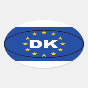 Denmark - DK - European Union Oval Sticker