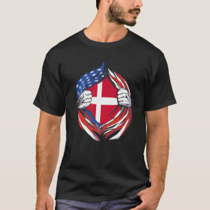 Denmark Flag American Proud of My Danish Heritage T-Shirt