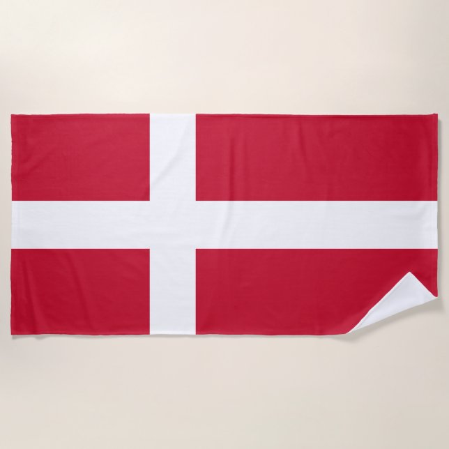 Denmark Flag Beach Towel (Front)