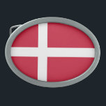 Denmark Flag Belt Buckle<br><div class="desc">Patriotic flag of Denmark.</div>