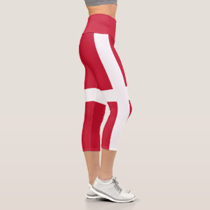 Denmark Flag Capri Leggings
