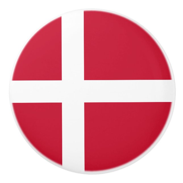 Denmark Flag Ceramic Knob (Front)