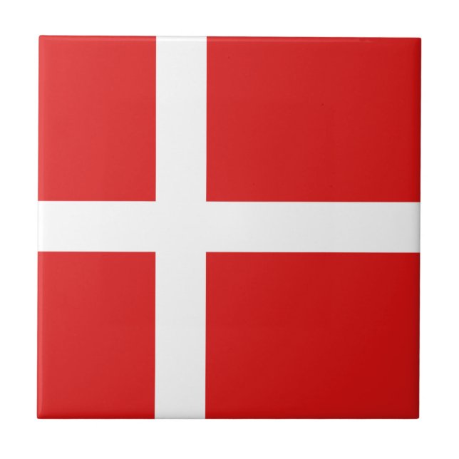 Denmark Flag Ceramic Tile (Front)