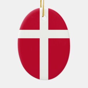 Denmark flag ceramic tree decoration