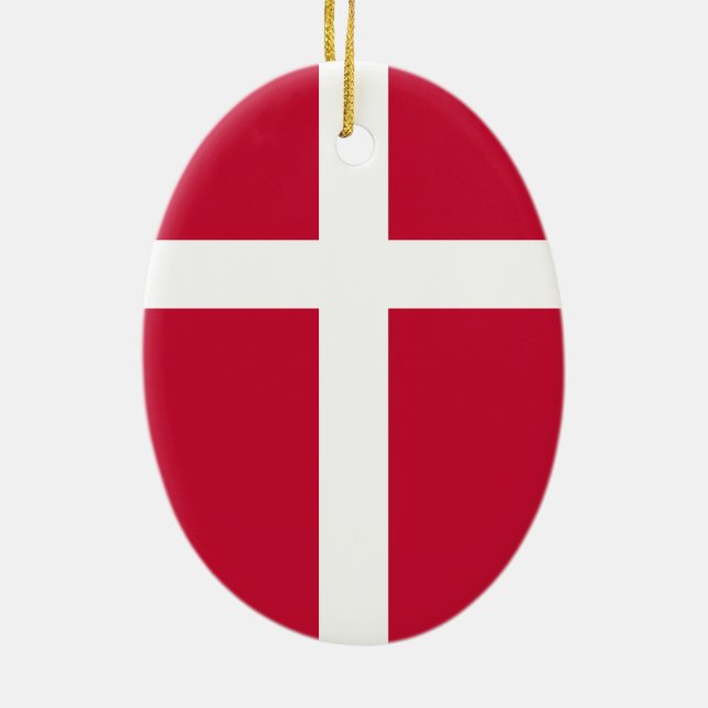 Denmark flag ceramic tree decoration (Back)